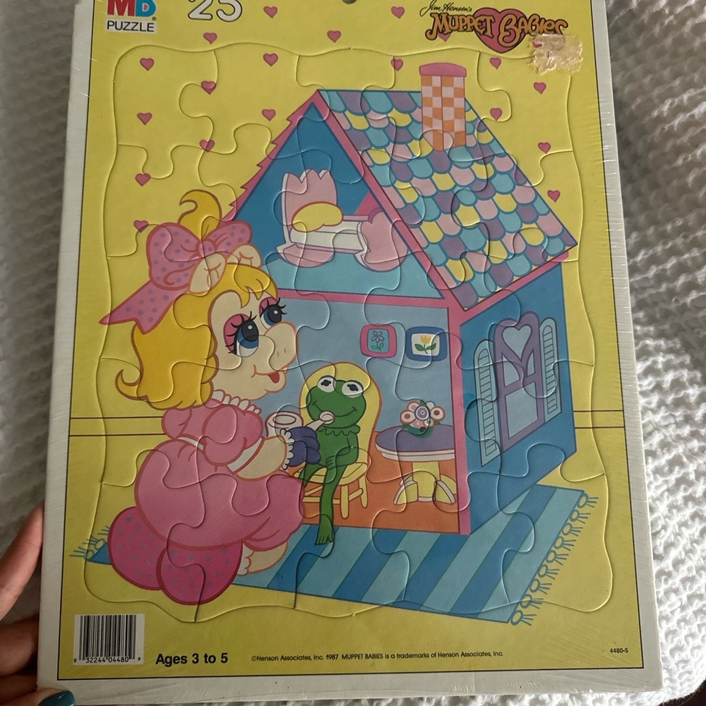 Vintage 1987 Muppet Babies Puzzle with Miss Piggy and Kermit